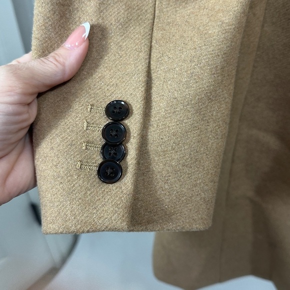 Express Women’s Trench Coat Wool Blend Camel Color Water Resistant size XS. NWT. - Picture 7 of 12